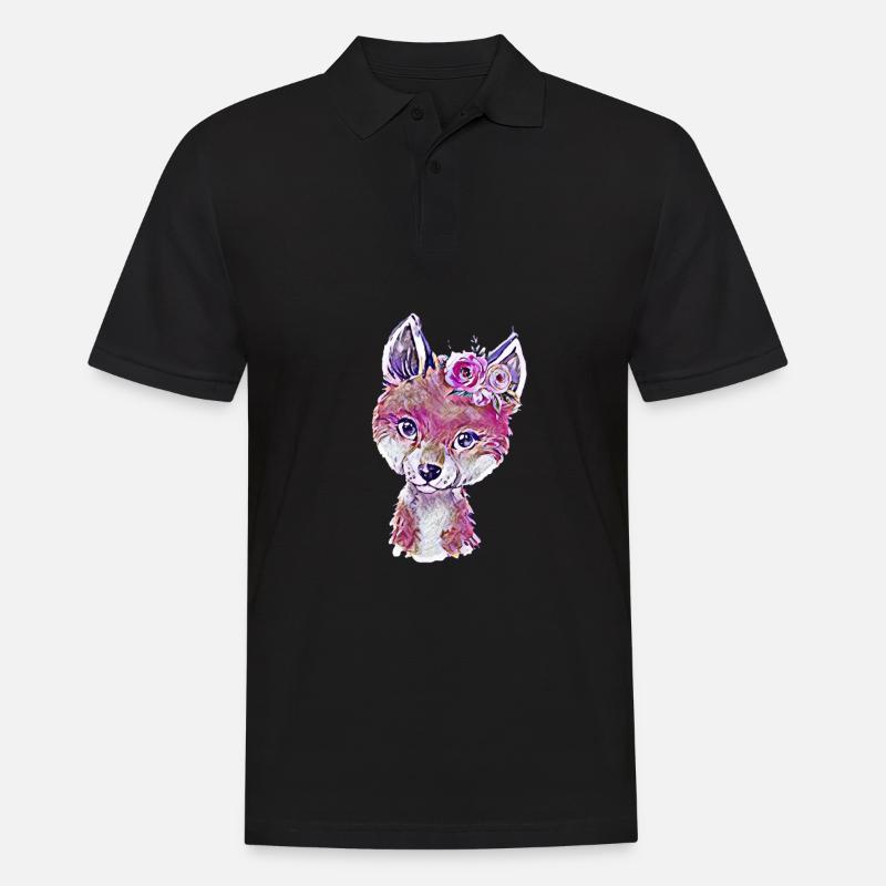 Fuchs - Männer Poloshirt - Schwarz