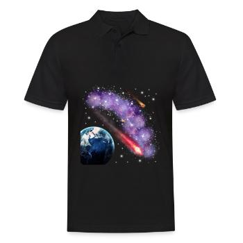 Weltraum - Männer Poloshirt - Schwarz - Vorne - Kai (181cm)