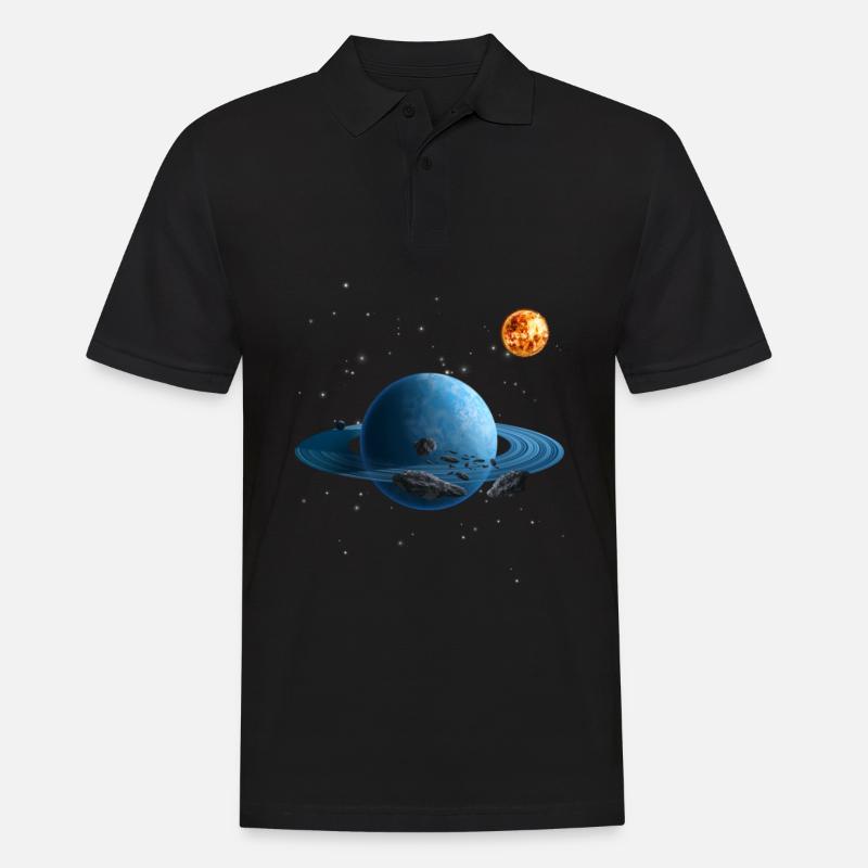 Sonnensystem - Männer Poloshirt - Schwarz