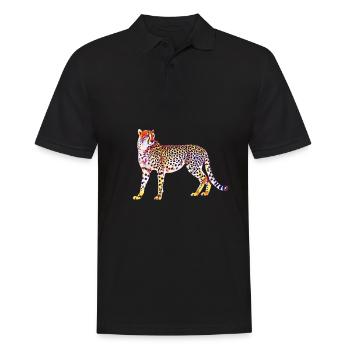 Gepard - Männer Poloshirt - Schwarz - Vorne - Kai (181cm)