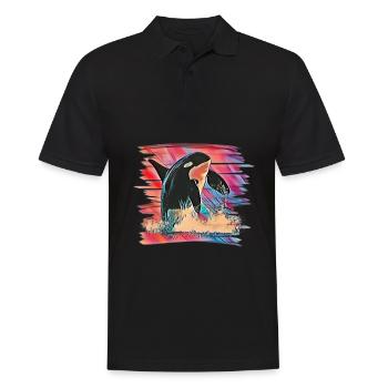 Orca - Männer Poloshirt - Schwarz - Vorne - Kai (181cm)