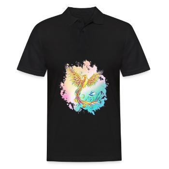 Phönix - Männer Poloshirt - Schwarz - Vorne - Kai (181cm)