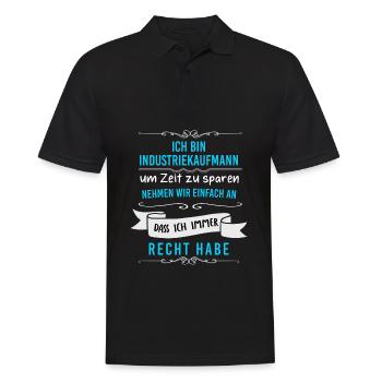 Industriekaufmann nehmen wir an dass ich recht hab - Männer Poloshirt - Schwarz - Vorne - Kai (181cm)