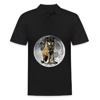 wolf - Men's Polo Shirt - black - Front - Kai (181cm)