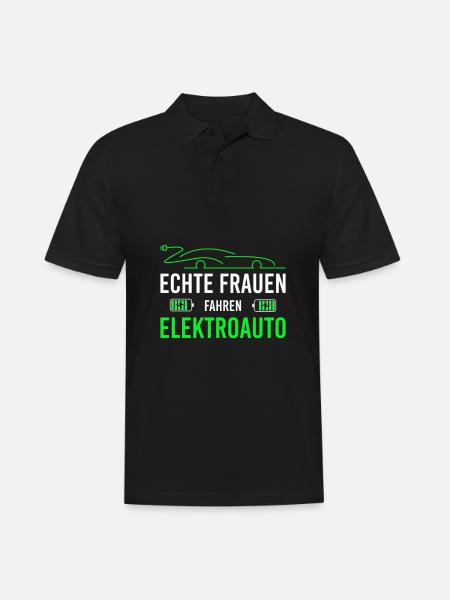 Echte Frauen fahren Elektroauto elektro Auto eauto - Männer Poloshirt - Schwarz