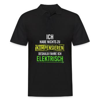 Elektroauto Elektro Auto Fahrer elektrisch - Männer Poloshirt - Schwarz - Vorne - Kai (181cm)