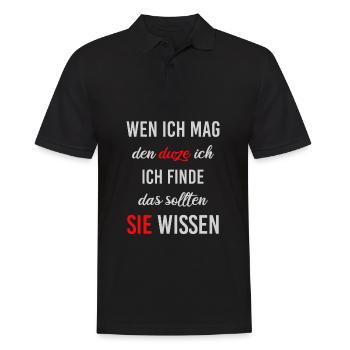 Ich hasse Menschen lustiger Spruch für Zyniker - Männer Poloshirt - Schwarz - Vorne - Kai (181cm)