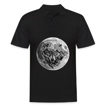 Wolf - Männer Poloshirt - Schwarz - Vorne - Kai (181cm)