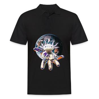Axolotl - Männer Poloshirt - Schwarz - Vorne - Kai (181cm)