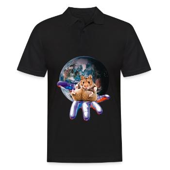 Hamster - Männer Poloshirt - Schwarz - Vorne - Kai (181cm)