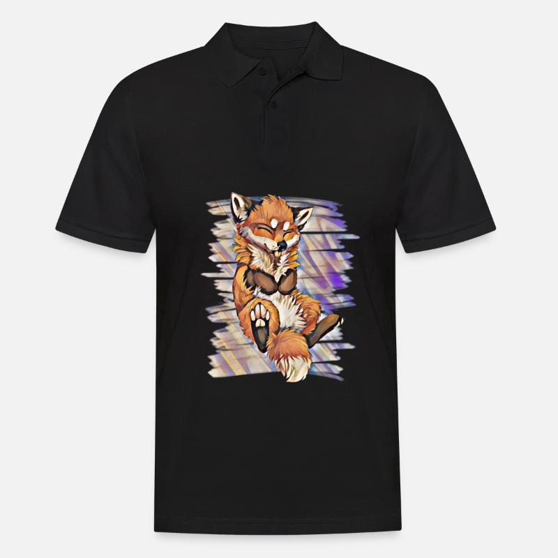 Fuchs - Männer Poloshirt - Schwarz