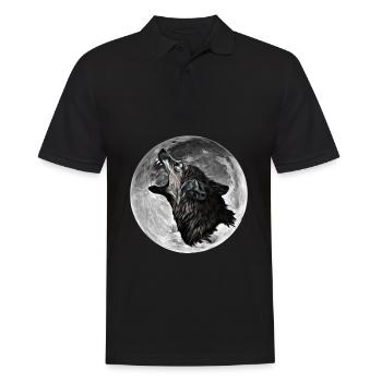 Wolf - Männer Poloshirt - Schwarz - Vorne - Kai (181cm)