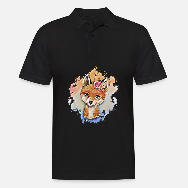 Fuchs - Männer Poloshirt - Schwarz