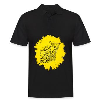 Gepard - Männer Poloshirt - Schwarz - Vorne - Kai (181cm)