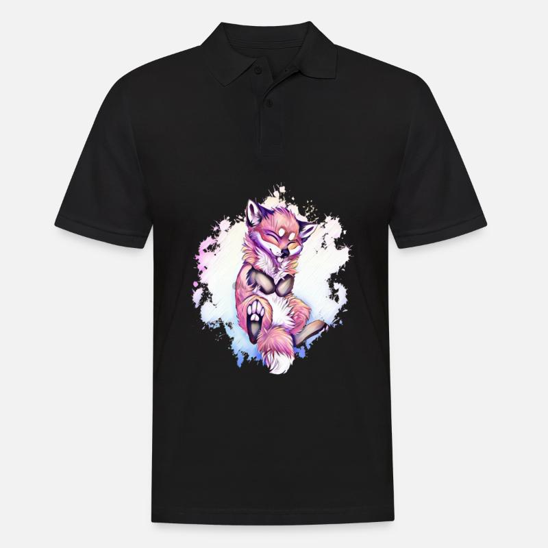 Fuchs - Männer Poloshirt - Schwarz