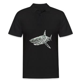 shark - Men's Polo Shirt - black - Front - Kai (181cm)