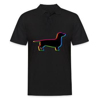 CMYK Dackel - Männer Poloshirt - Schwarz - Vorne - Kai (181cm)