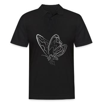 Butterfly animal motif - one line drawing - Men's Polo Shirt - black - Front - Kai (181cm)