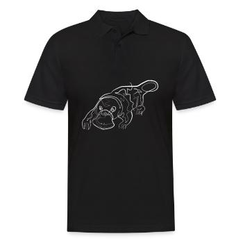Platypus animal motif - one line drawing - Men's Polo Shirt - black - Front - Kai (181cm)