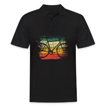 Fahrrad retro - Männer Poloshirt - Schwarz - Vorne - Kai (181cm)