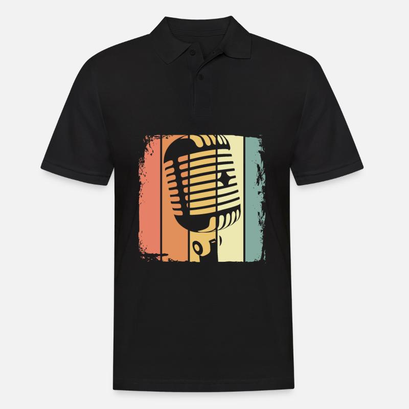 Musik retro - Männer Poloshirt - Schwarz