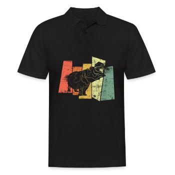 Hippo Hippo Hippo - Men's Polo Shirt - black - Front - Kai (181cm)