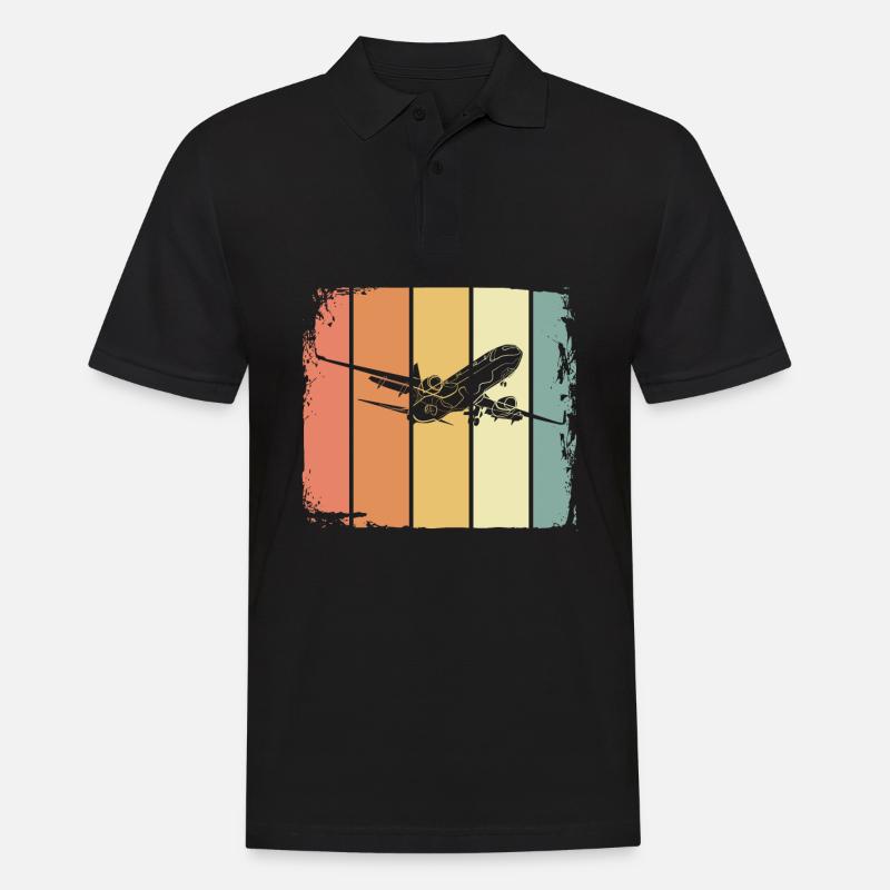 Flugzeug - Männer Poloshirt - Schwarz