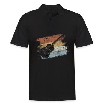 Gitarre - Männer Poloshirt - Schwarz - Vorne - Kai (181cm)