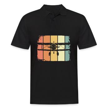 Flugzeug - Männer Poloshirt - Schwarz - Vorne - Kai (181cm)