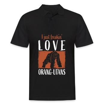Orangutan Monkey - Men's Polo Shirt - black - Front - Kai (181cm)