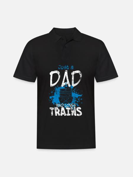 Railway trains Papa - Men's Polo Shirt - black