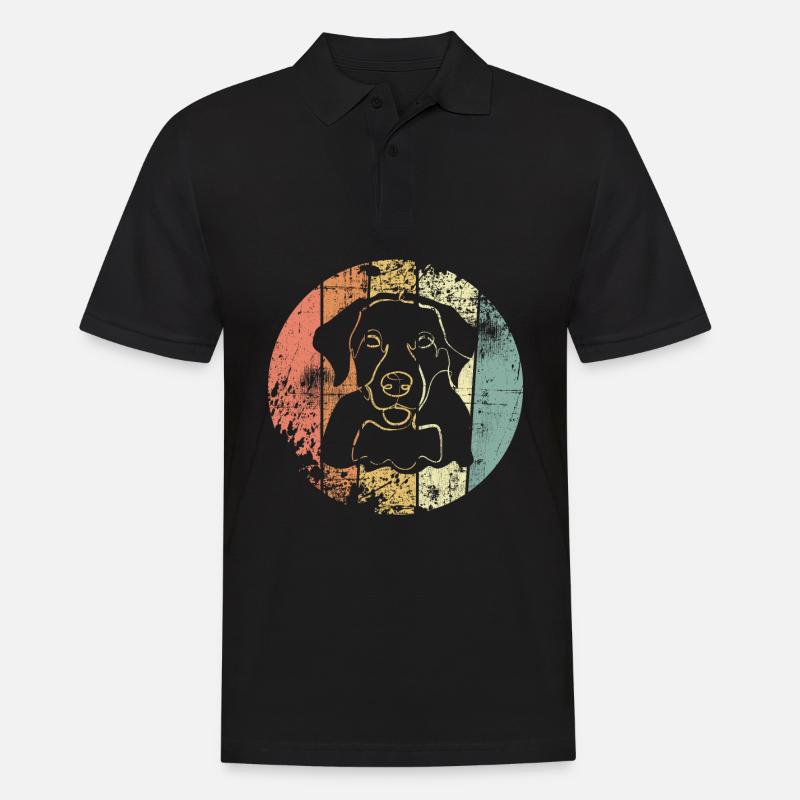 Labrador Hund retro - Männer Poloshirt - Schwarz