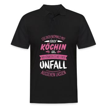 Köchin - Männer Poloshirt - Schwarz - Vorne - Kai (181cm)