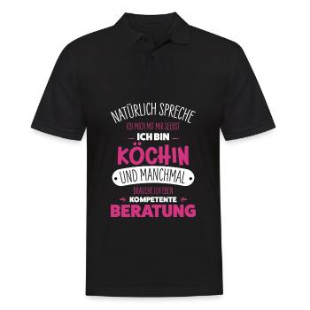 Köchin - Männer Poloshirt - Schwarz - Vorne - Kai (181cm)