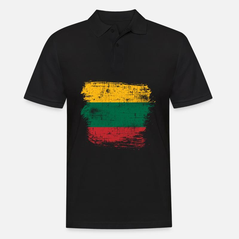 Litauen - Männer Poloshirt - Schwarz
