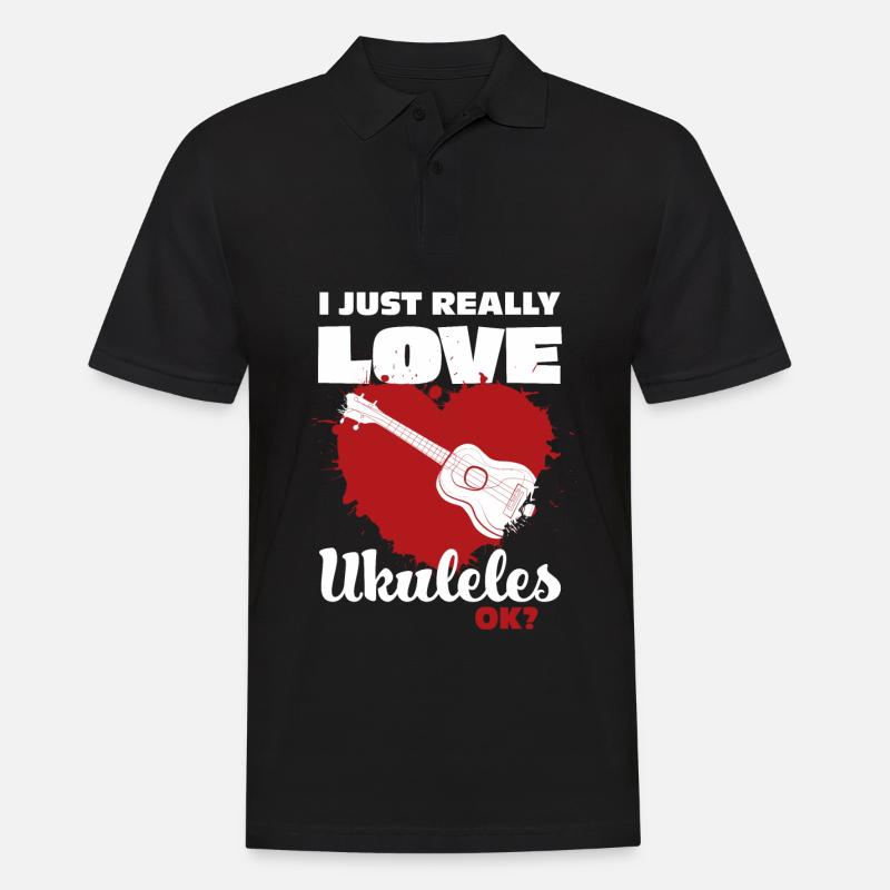 Ukulele - Männer Poloshirt - Schwarz