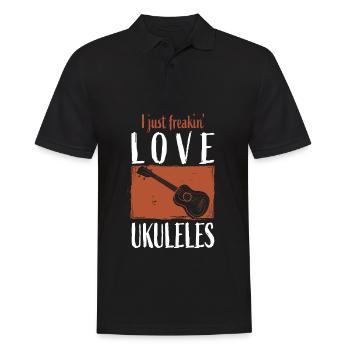 Ukulele - Männer Poloshirt - Schwarz - Vorne - Kai (181cm)