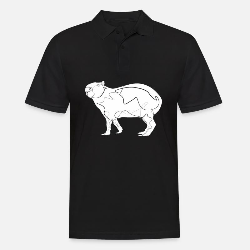 Capybara - Männer Poloshirt - Schwarz