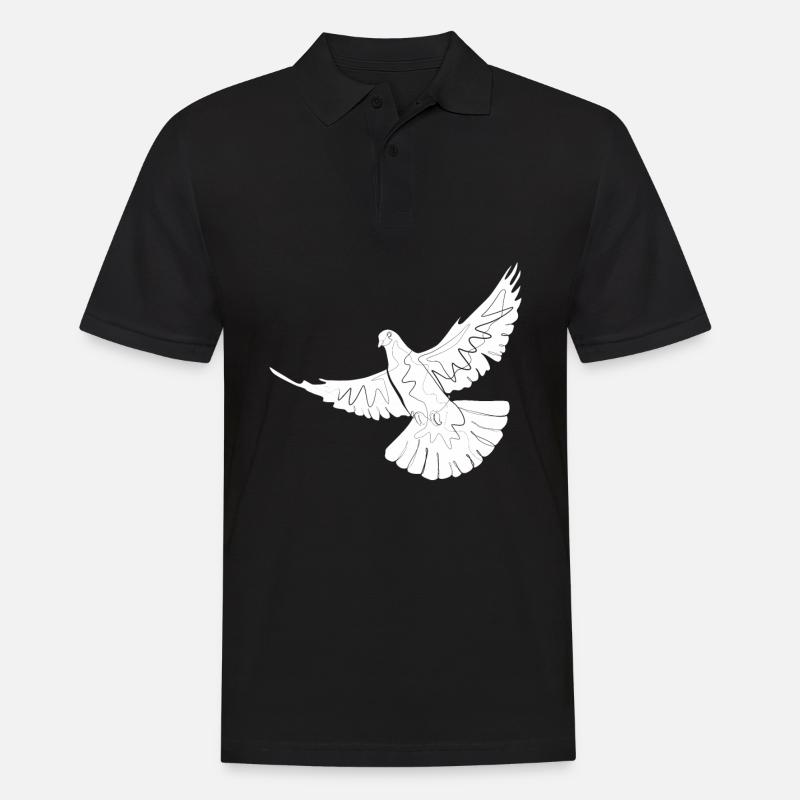 Taube - Männer Poloshirt - Schwarz