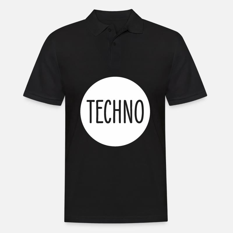 Techno - Männer Poloshirt - Schwarz