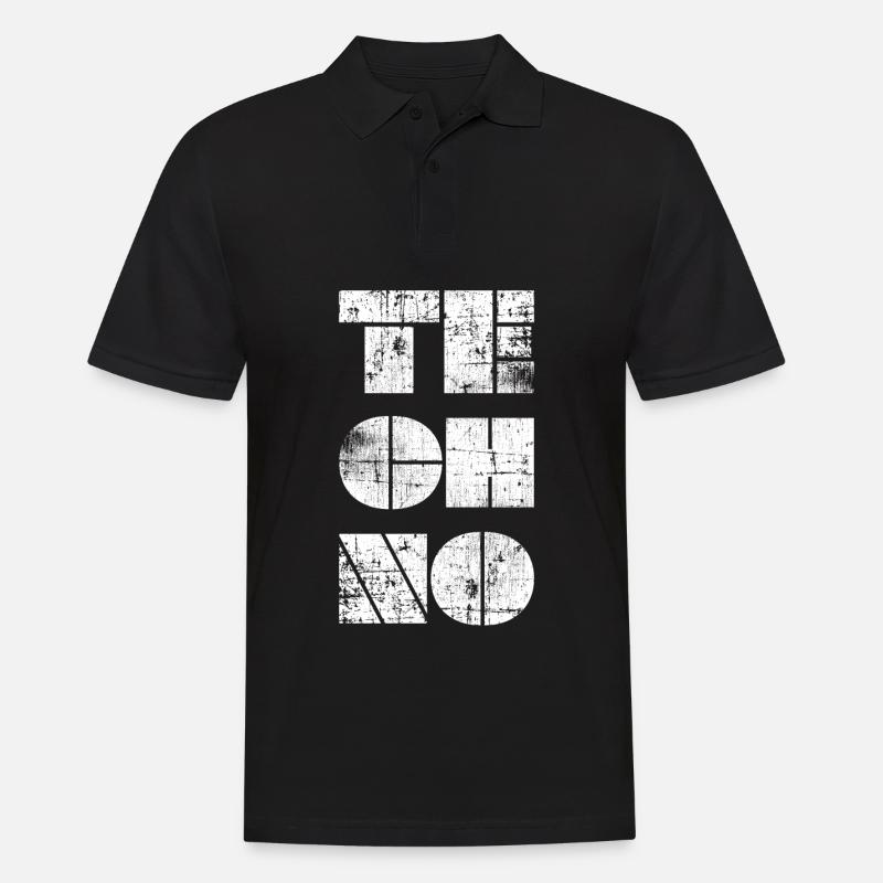 Techno - Männer Poloshirt - Schwarz