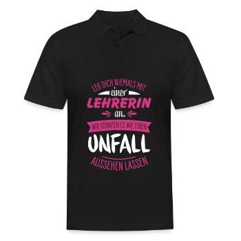 Lehrerin - Männer Poloshirt - Schwarz - Vorne - Kai (181cm)