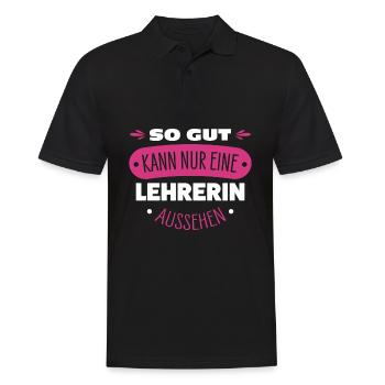 Lehrerin - Männer Poloshirt - Schwarz - Vorne - Kai (181cm)