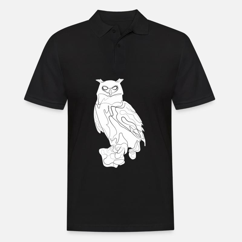 Uhu Eule - Männer Poloshirt - Schwarz