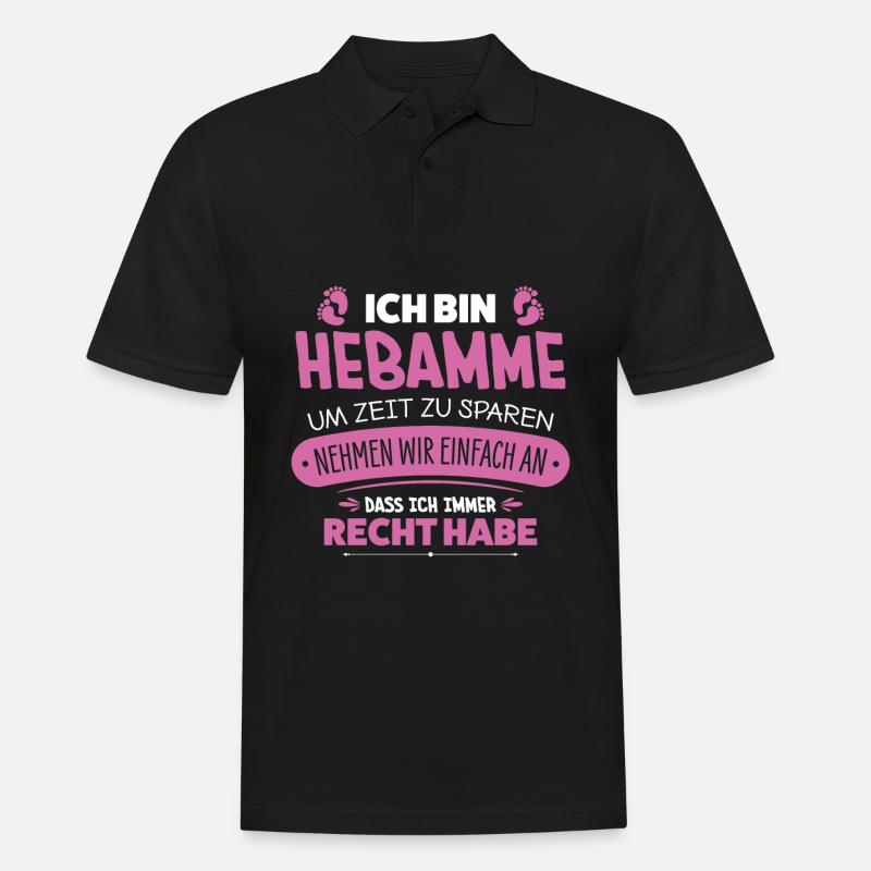 Hebamme - Männer Poloshirt - Schwarz