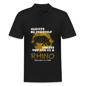 Rhinoceros - Men's Polo Shirt - black - Front - Kai (181cm)