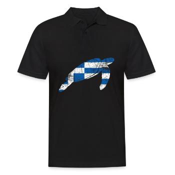 Griechenland - Männer Poloshirt - Schwarz - Vorne - Kai (181cm)