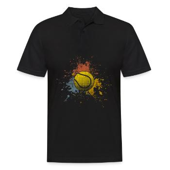Tennis - Männer Poloshirt - Schwarz - Vorne - Kai (181cm)