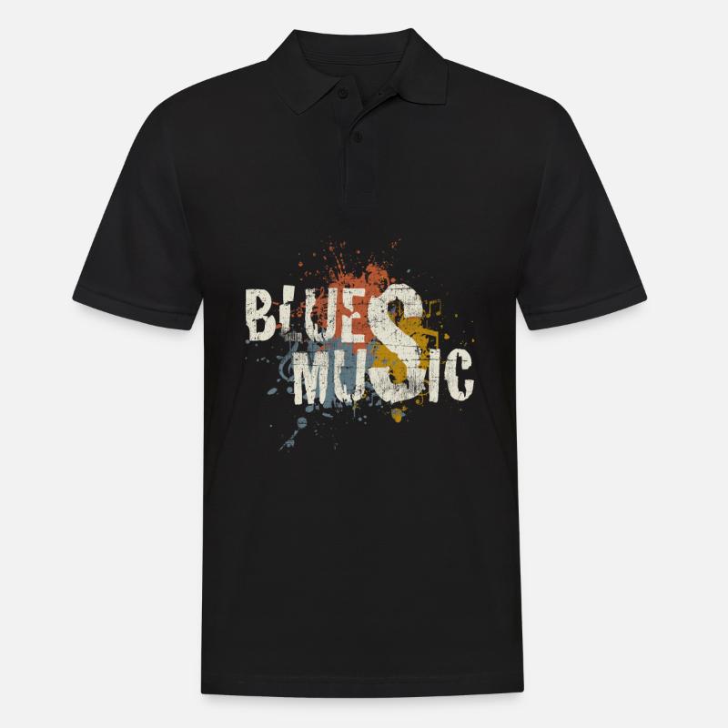 Blues - Männer Poloshirt - Schwarz
