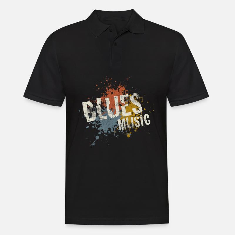 Blues - Männer Poloshirt - Schwarz